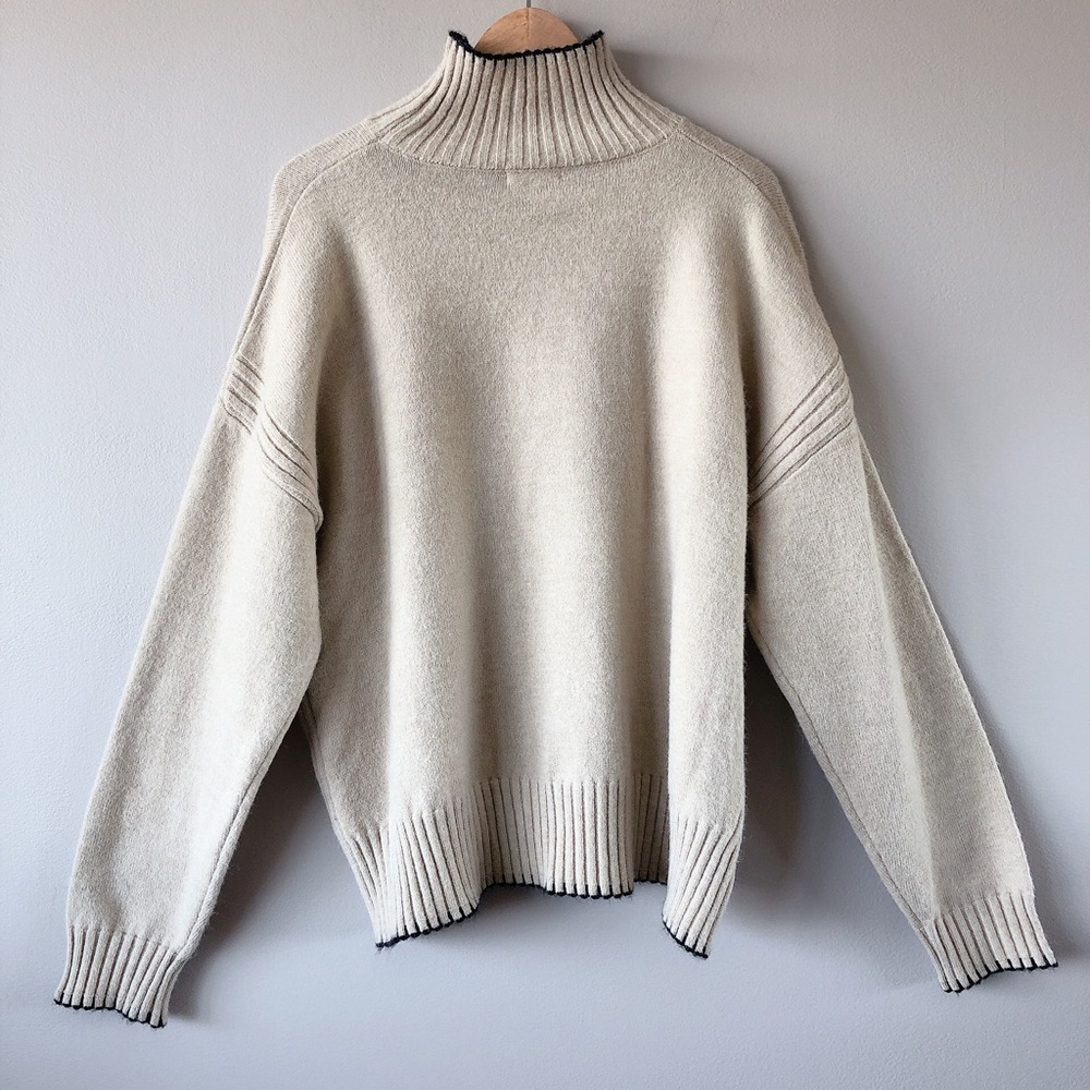 Max Studio Sweater Large off-white turtle neck sweater women’s - Picture 5 of 14